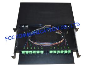 China 19 Fiber Optic Patch Panel , SC/APC 24 Port Network Patch Panel on sale