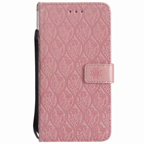 iPhone Leather Protective Case with Flower Embossed Pattern