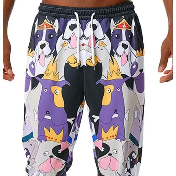 Mens Custom Logo Breathable Sublimation Jogging Pants Elastic Waistband