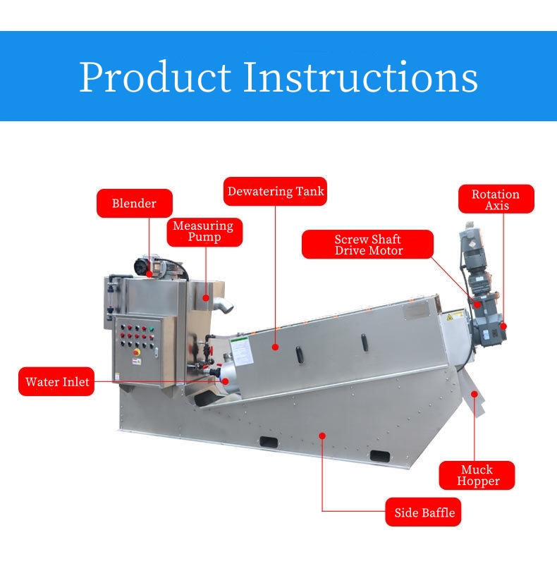 Automatic Running Sludge Reduction System Wastewater Filter Press Dewatering Machine For Biogas Digester Digestate