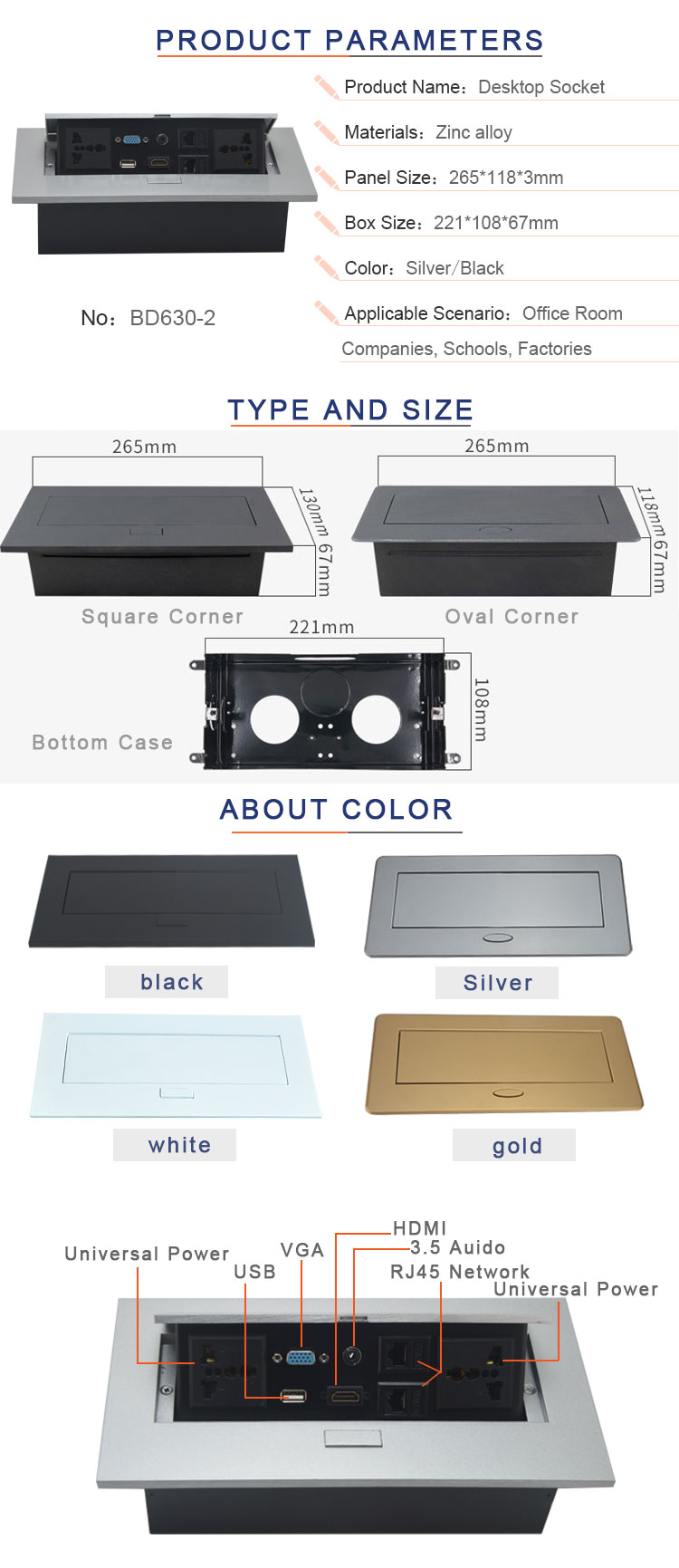 pop up type built in table design multimedia pop up socket box outlet