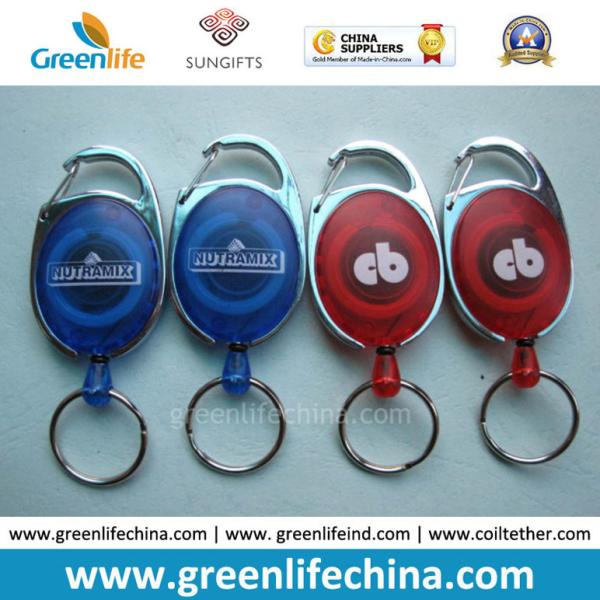 Quality Promotional Carabiner in Tranparent Color Badge Retractors with Split Ring for sale