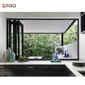 China Exterior Aluminum Bifold Windows Sliding Track Folding Window on sale