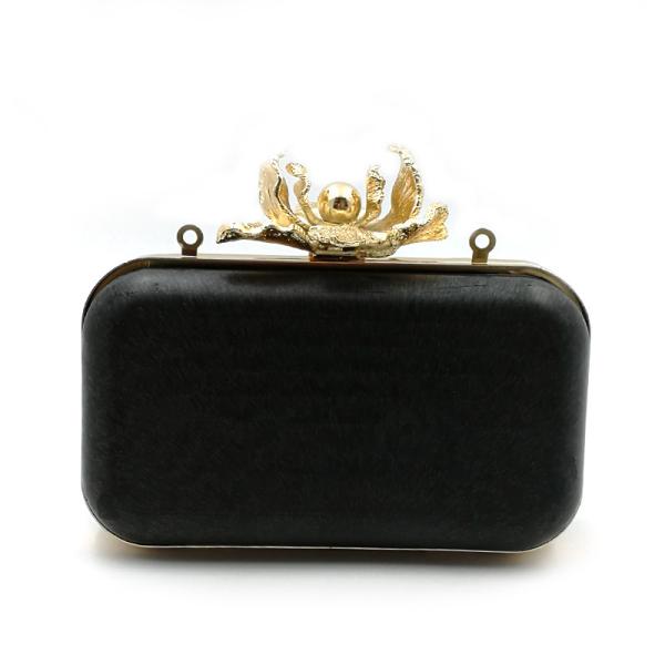 Quality Unique Flower Nob Light Gold Box Clutch Frame Iron Frame for sale