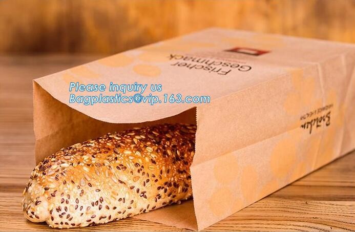 Custom Printing Recycled Brown Kraft Paper Bags,Custom Printed Factory Glassine Paper Bread Small Brown Bag, bagease