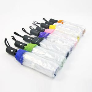 China Unisex Lightweight Auto Open Umbrella Transparent Folding Umbrella With Case on sale