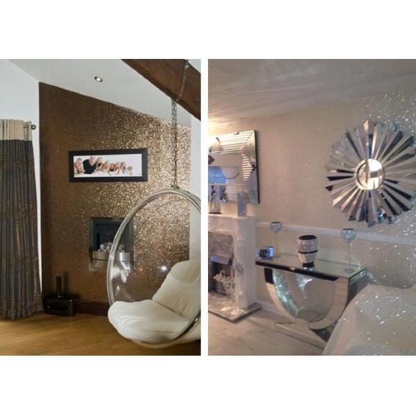Shinny Glitter Wall Fabric Woven Canvas Rectangular Shape Single Side Printed
