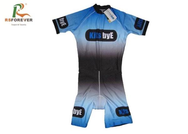 Quality Sportswear Printed Cycling Bib Shorts , Short Sleeves Compression Bib Cycling Shorts for sale