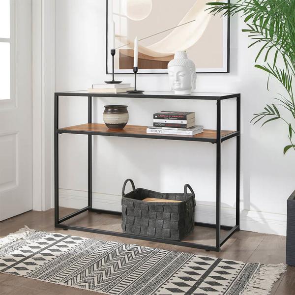Quality Glass Top Console Table, Industrial Sofa Table, Functional Console Table, LNT10BX for sale