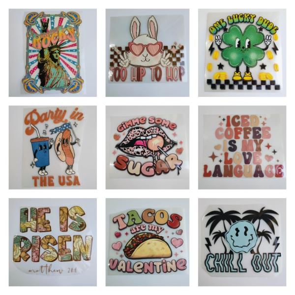 Machine Washable High Stretch Custom DTF Heat Transfers with Customizable Designs