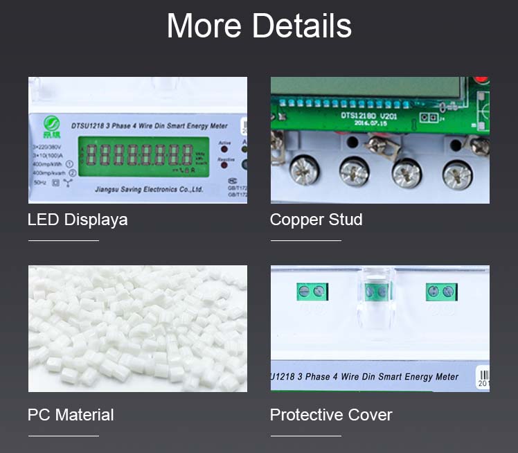 Api Programmable Three Phase Prepaid Energy Meter Wifi 3 Phase Din Rail Meter 63a