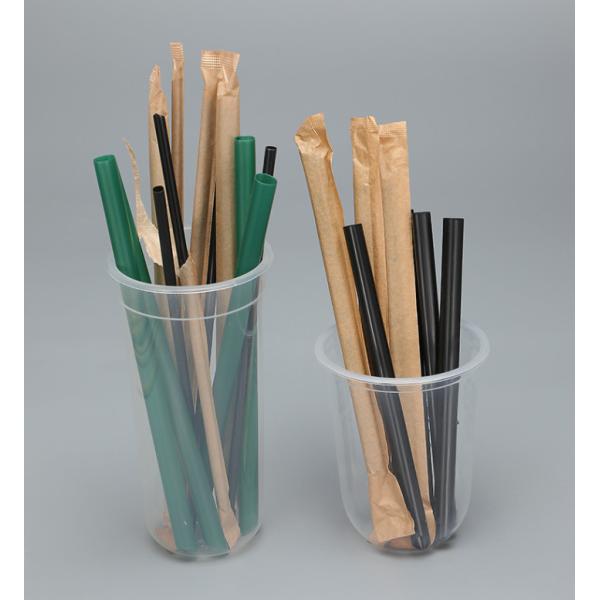Individually Wrapped Plastic Straws Compostable PLA Cups With Lids