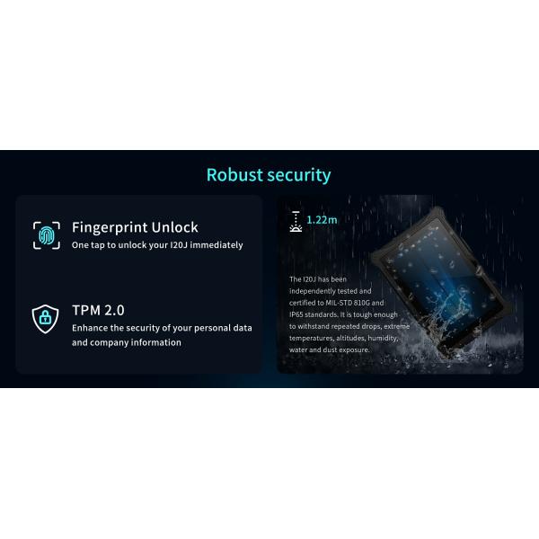 GNSS Support GPS 12inch Rugged Tablet with Fingerprint Docking Station 5G LTE RJ45 Port 2D Barcode Scan NFC