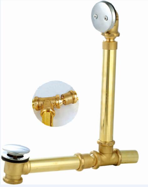 Quality T shape pop up bath tub drain, exposed bath waste for sale