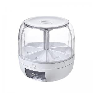 China 3L 6 Grid Dry Food Storage Container Rice And Grain Rotating Food Dispenser on sale