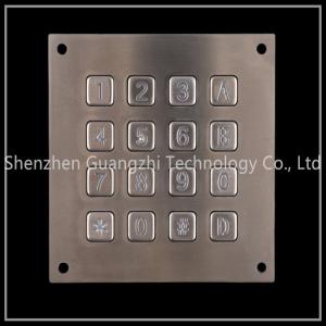 China Metal Backlit Numeric Keypad , SS 4x4 Matrix Keyboard For Vending Machine on sale