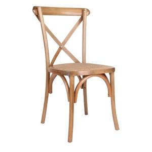 Buy cheap Solid Wood Cross Back Chairs with Nitrolacquer Finish and Modern Stacked Design W50*D44*H89CM product