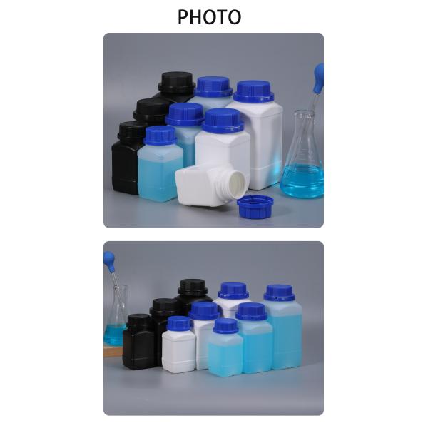 Corrosion Resistant UMETASS 1000ML Square Plastic Bottles for Ink Cream Liquid Storage