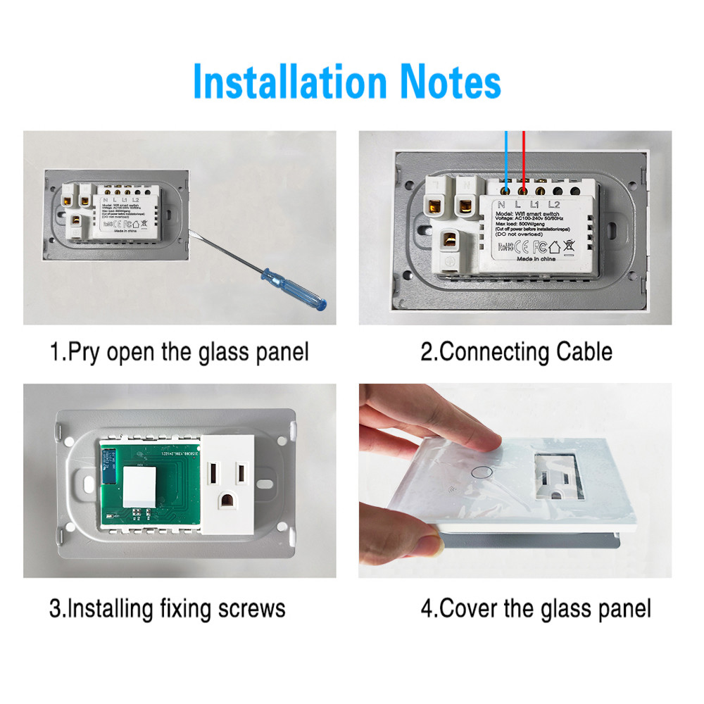 118-type TUYA WIFI Smart Switch With American Standard Socket Combination