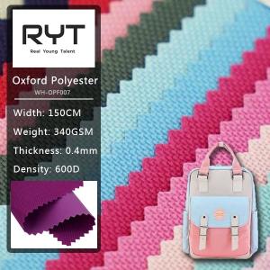 China 600 Denier 340GSM Poly Oxford Fabric Backpack Produced Material on sale