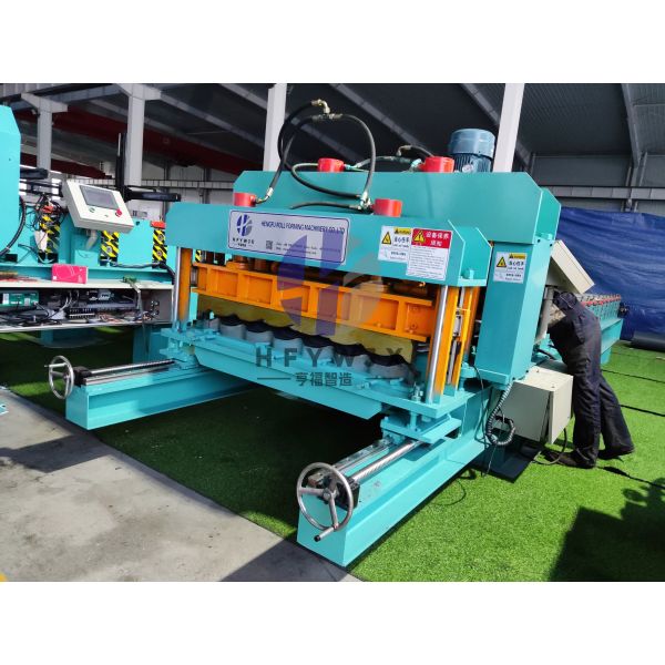 11 KW 1100 Roof Deck Glazed Sheet Roll Forming Machine 16 Stands For Efficient Roofing Panel Production