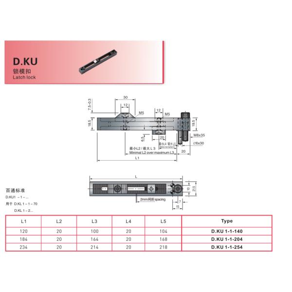 Precision Plastic Injection Mould Components Latch Lock
