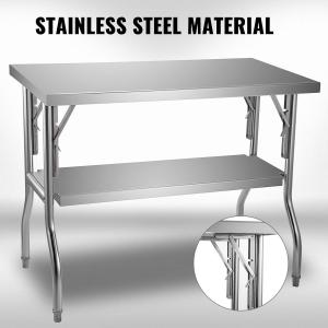China Commercial Stainless Steel Worktable 48 X 24 Inch Stainless Steel Folding Table on sale