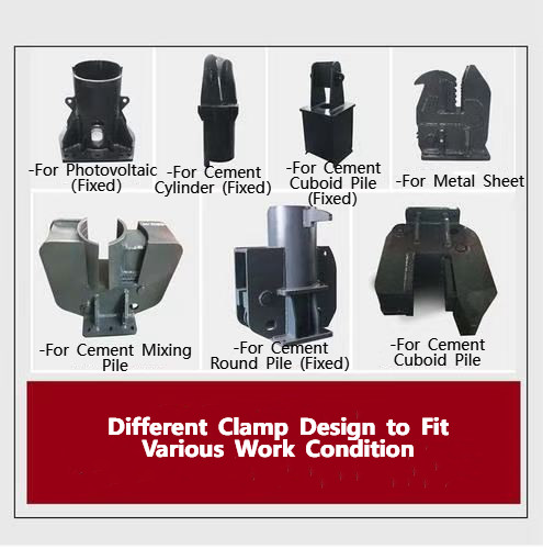Yellow 42CrMo Sheet Pile Hammer 120 Ipm Sheet Piling Attachment For Excavator