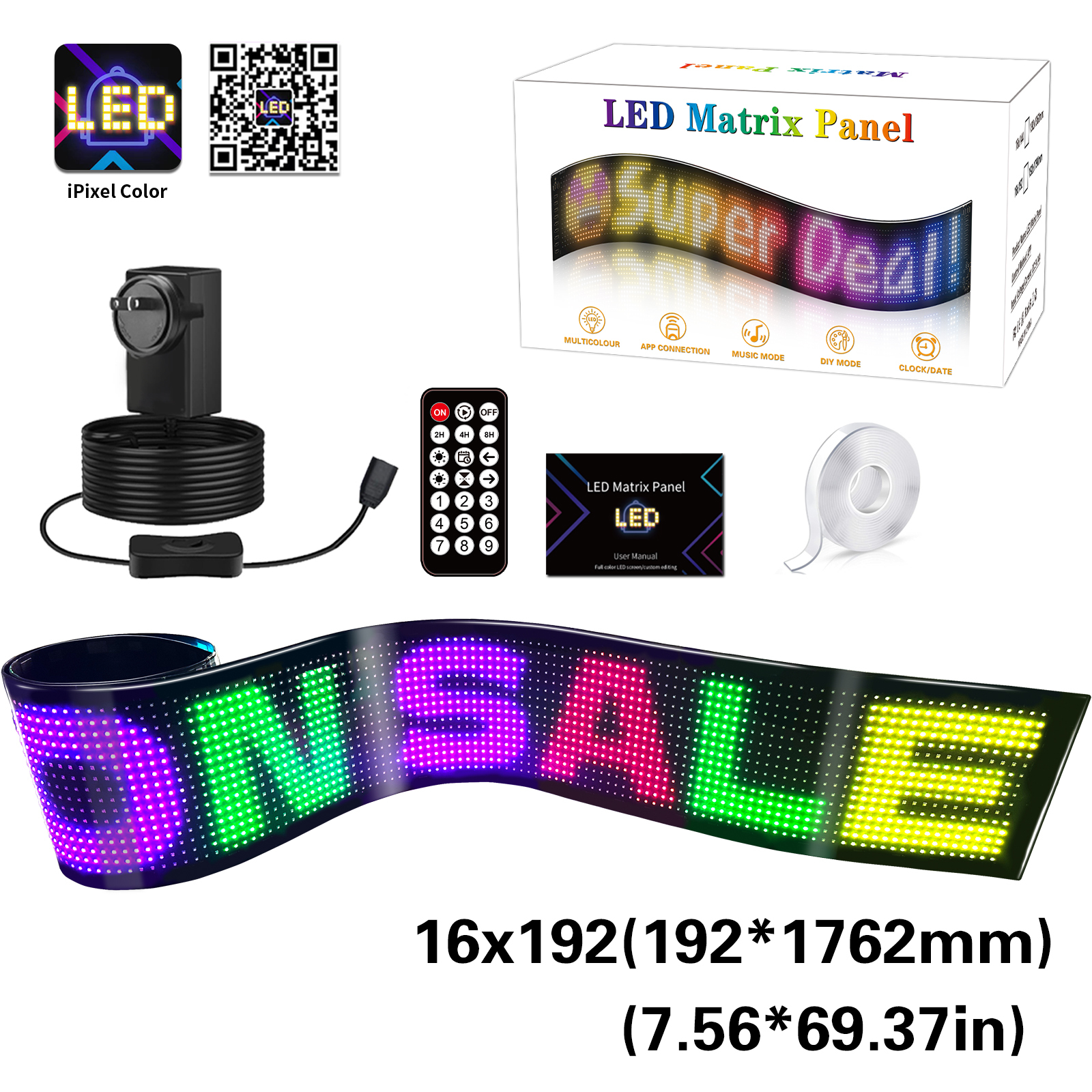 High Brightness 3500 Nits Indoor Fixed LED matrix panel Screen 69.37x7.56in for Indoor