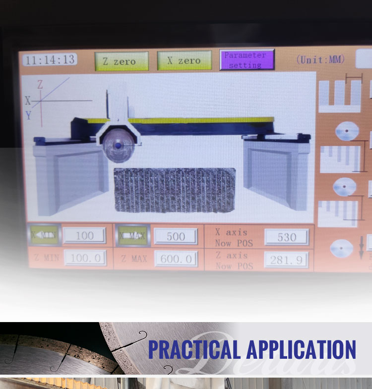 Multi Disc CNC Bridge Stone Cutting Machines for accuracy Natural Granite Fabrication
