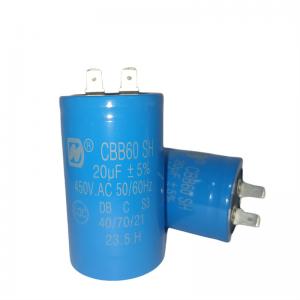 China CBB60 S3 Motor Run Capacitor 450V 20mfd Submersible Starter Capacitor With Two Quick-Connect Terminals on sale