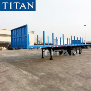 China TITAN 3 axle Wood/Log/Timber Transport/Transporting flatbed Semi Trailer on sale