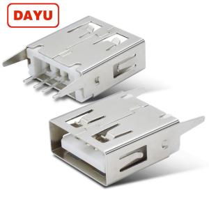 China 180 Degree Type Vertical USB A Female Connector 1-2 Amp For PCB on sale