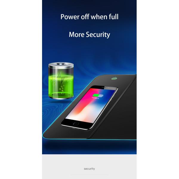 Rubber Base RGB Led Gaming Mouse Mat , Extended Mouse Pad With Wireless Charging