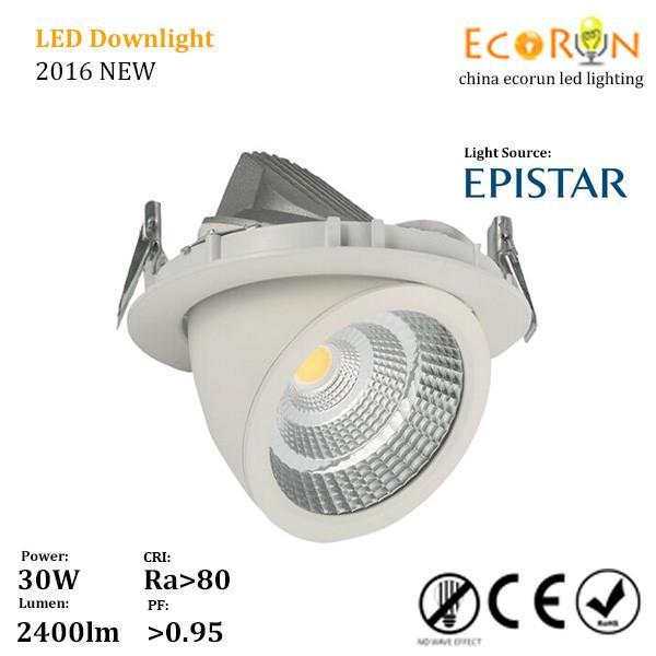 Quality epistar cob warm white 15w 25w 30w led cob gimble downlight with ce rohs saa for sale