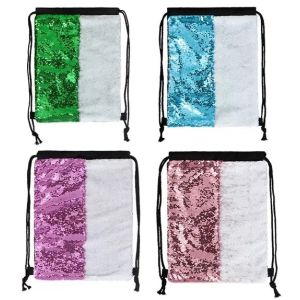 Sublimation Printing Mermaid Sequin Reversible Backpack Sublimation Drawstring