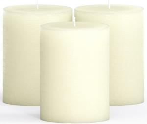 Buy cheap Pillar Candles Set Of 3 - Decorative Rustic Candles Unscented And No Drip Candles - Ideal As Wedding Candles product