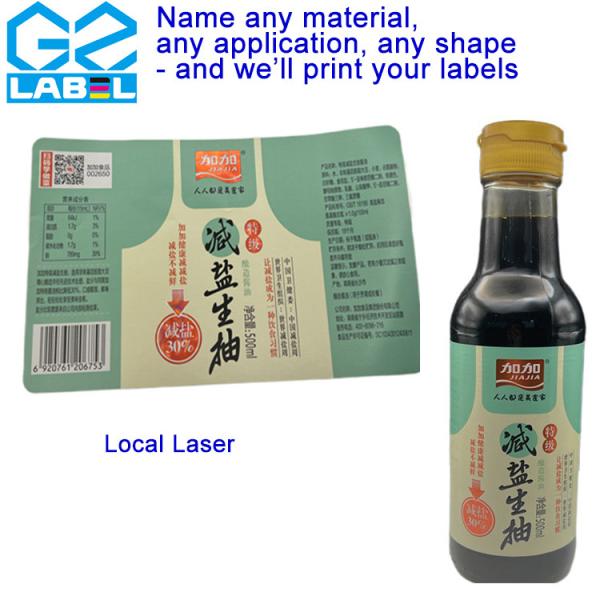 Quality Waterproof Stickers for Customized Condiment Bottle Labels for sale