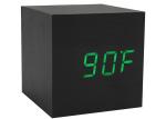 Wooden LED Alarm Clock With Thermometer Temp Date LED Display Calendars