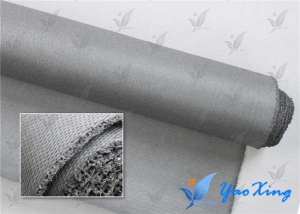 Quality 0.4mm Sliver Gray PU Coated Fabric For Fire Doors And Fire Curtains for sale