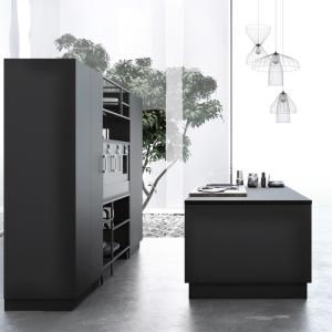China Black Matte Laminate Sheet Kitchen Cabinets Furniture Modular Kitchen Cabinets on sale