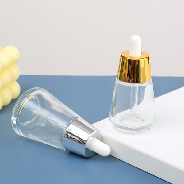 Industrial Cosmetic Elegant 30ml 50ml 1oz 2oz Green Empty Oil Serum Dropper Bottles with Box Customize Unique Cone Shape