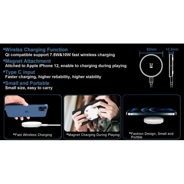 Wireless Qi Fast Charging Pad Compatible , Mag Safe Charger 15W Max