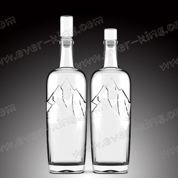 Quality ODM Transparent 750ml Glass Liquor Bottles With Glass Top for sale