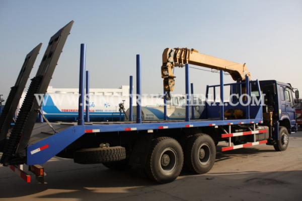 Quality Diesel 6×4 Cargo Truck Mounted Crane , 12TONS Truck Bed Lift Crane Model SQ12SK3Q for sale