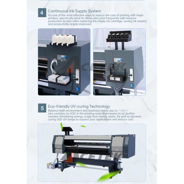 Acetek Hybrid Flatbed Printers 1.8m Width CE ISO9001 Certificated