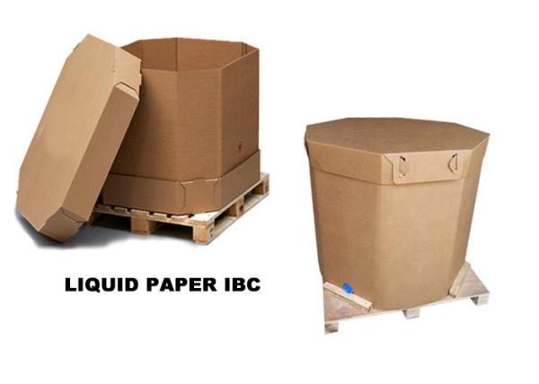 Quality Disposable 1000l Liquid Paper IBC Container With Liner Bag Coconut Oil And Juice Use for sale