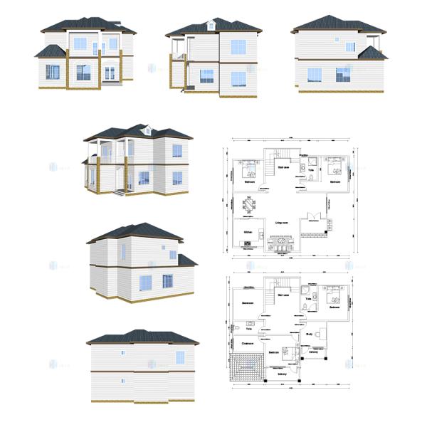 Luxury Villa - (QB13) High Quality Prefab Architectural Light Steel House Best Selling In Philippine Islands