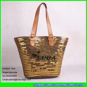 Buy cheap LUDA golden sequins straw beach bag wheat straw product