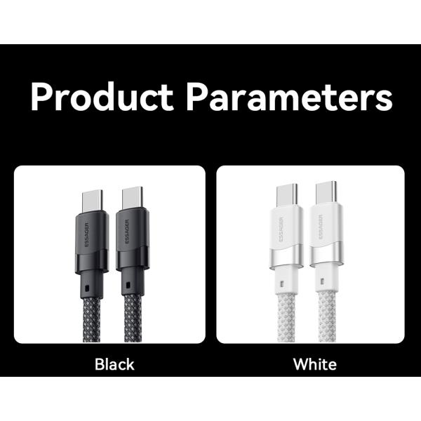 ESSAGER ES-X53 Series 100W USB C to USB C Magnetic Charging Cable